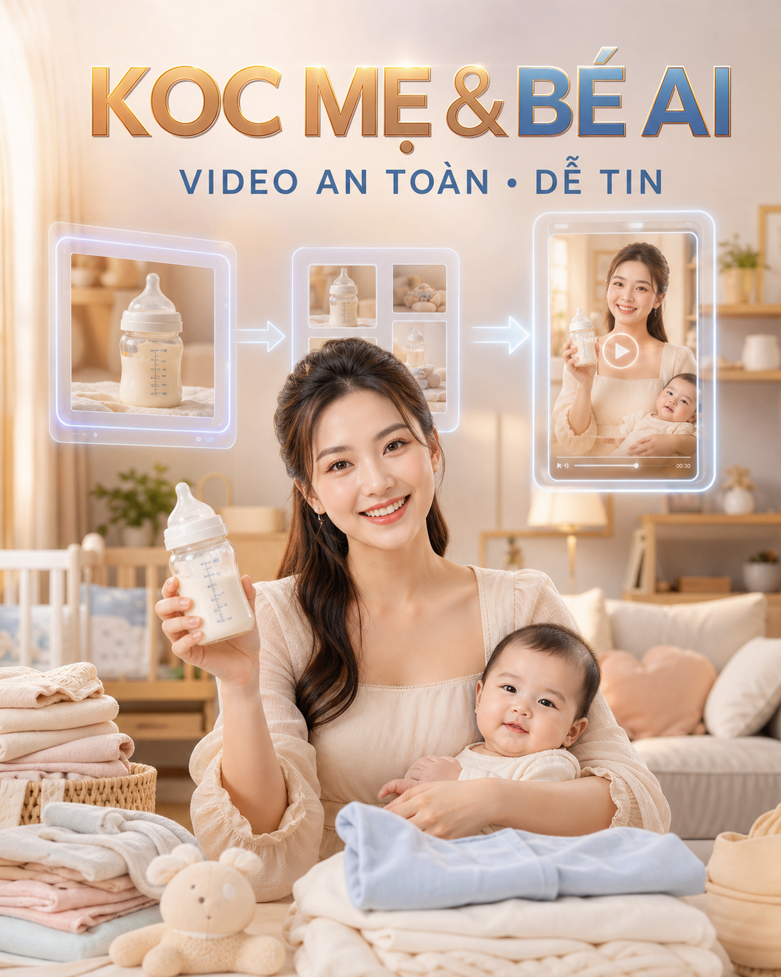 KOC Mẹ & Bé AI – Video An Toàn Dễ Tin