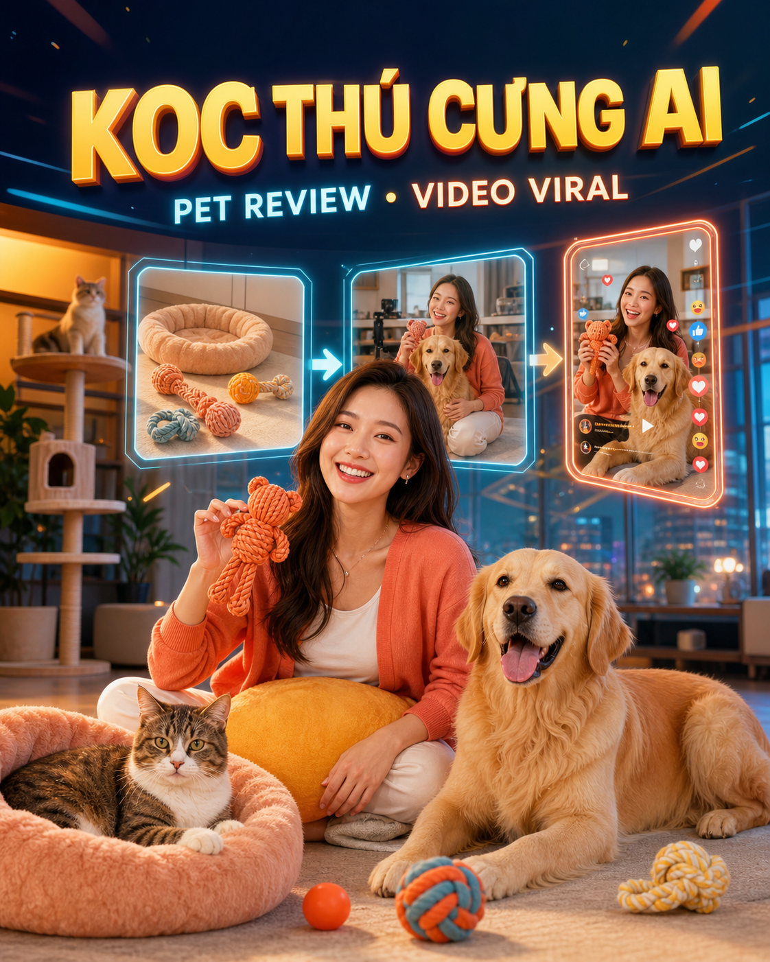 KOC Thú Cưng AI – Pet Review Viral